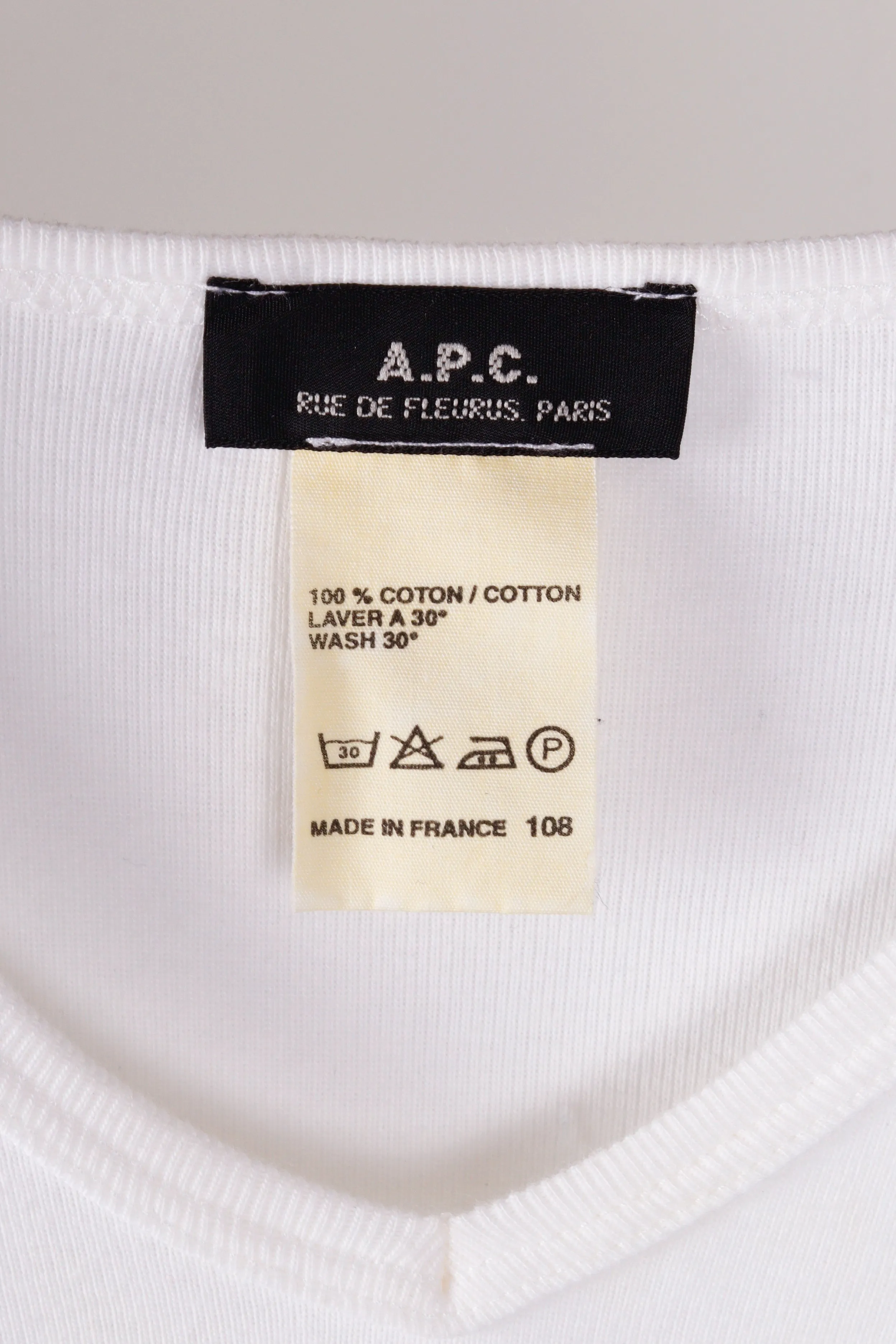 90's APC Women's 'V-Neck Cotton Jersey' Shirt