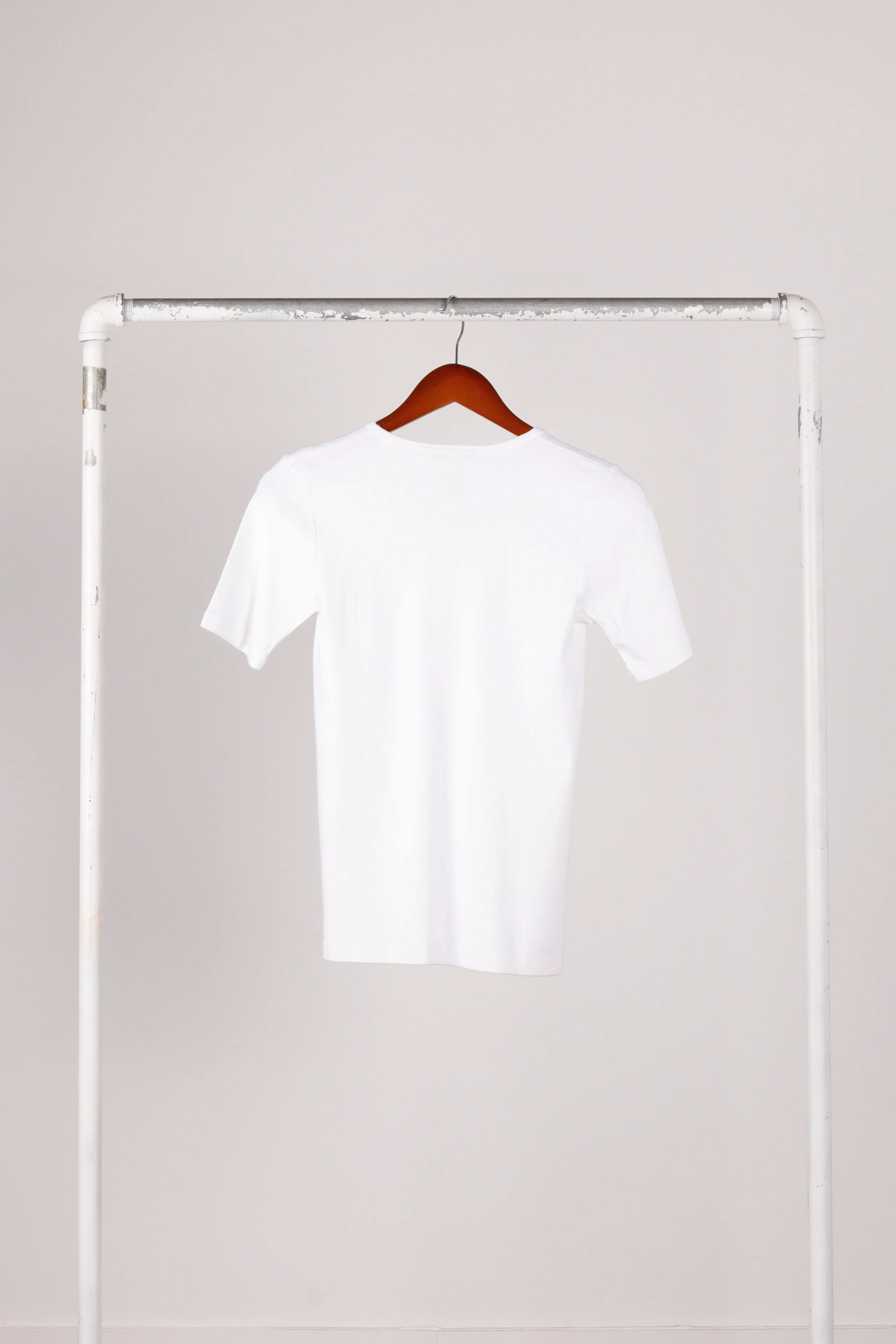 90's APC Women's 'V-Neck Cotton Jersey' Shirt