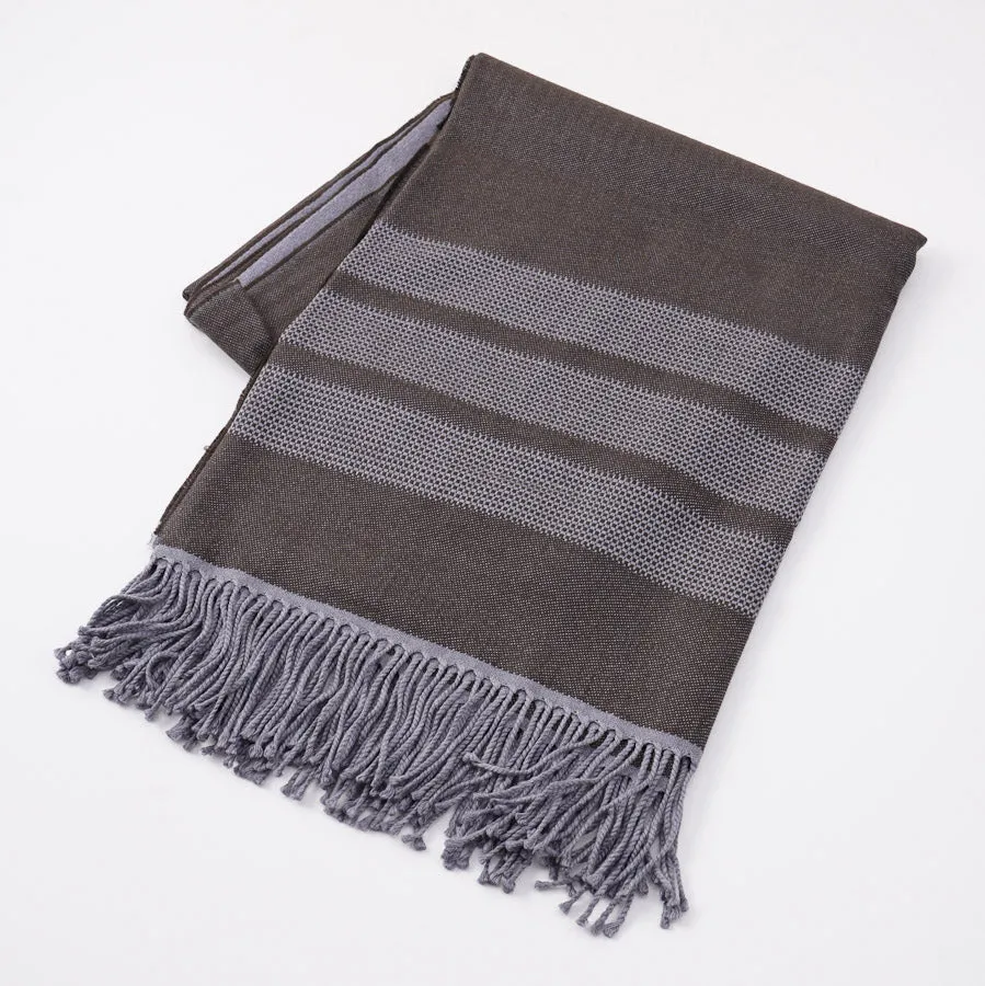 Battisti Brown Birdseye Wool Throw Blanket
