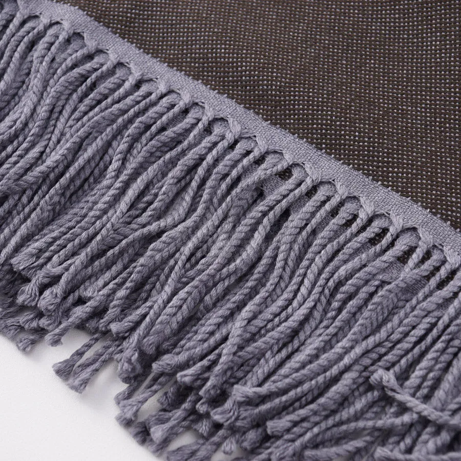 Battisti Brown Birdseye Wool Throw Blanket