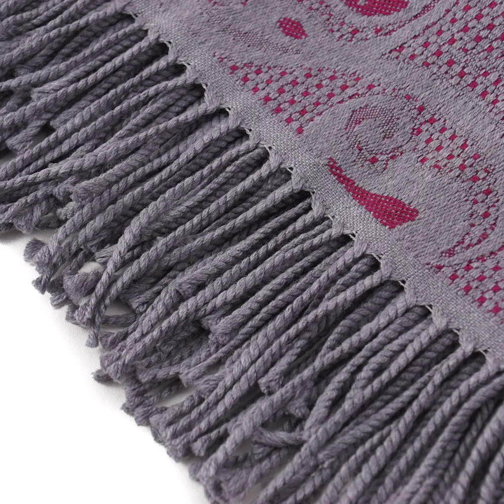Battisti Paisley Jacquard Wool Throw Blanket