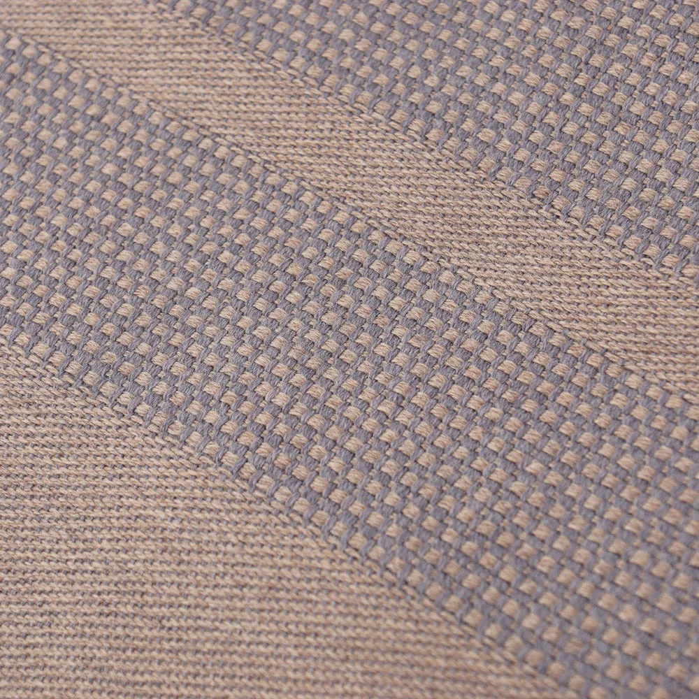 Battisti Tan and Gray Birdseye Wool Throw Blanket