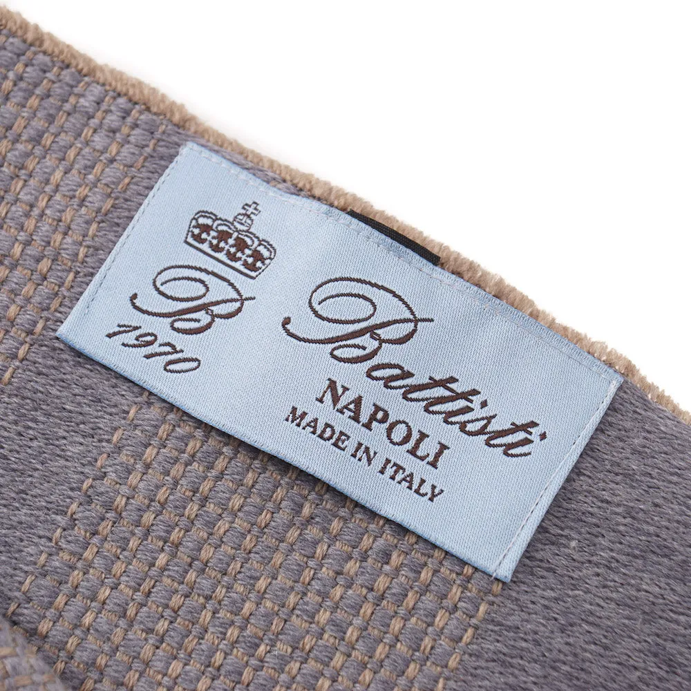Battisti Tan and Gray Birdseye Wool Throw Blanket