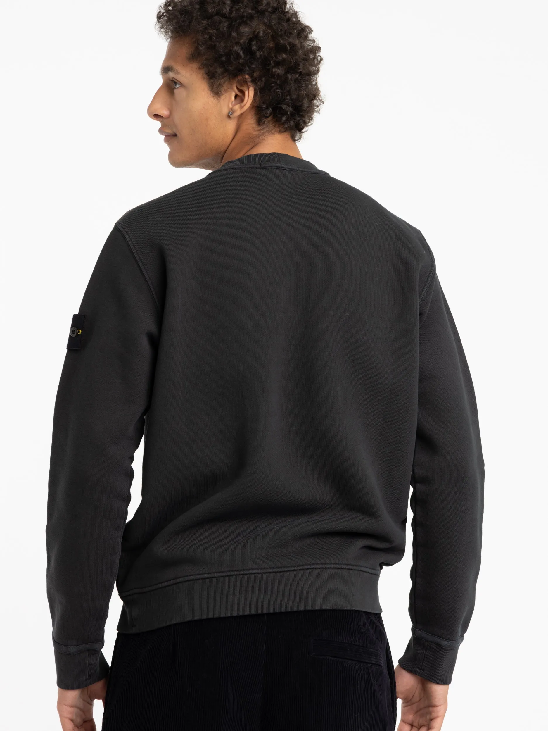 Black Heavy Cotton Jersey Sweatshirt