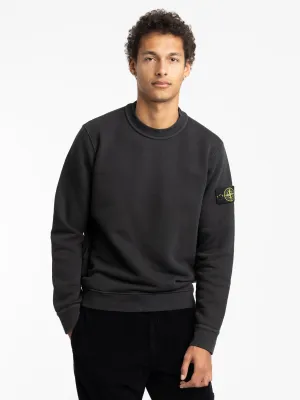 Black Heavy Cotton Jersey Sweatshirt