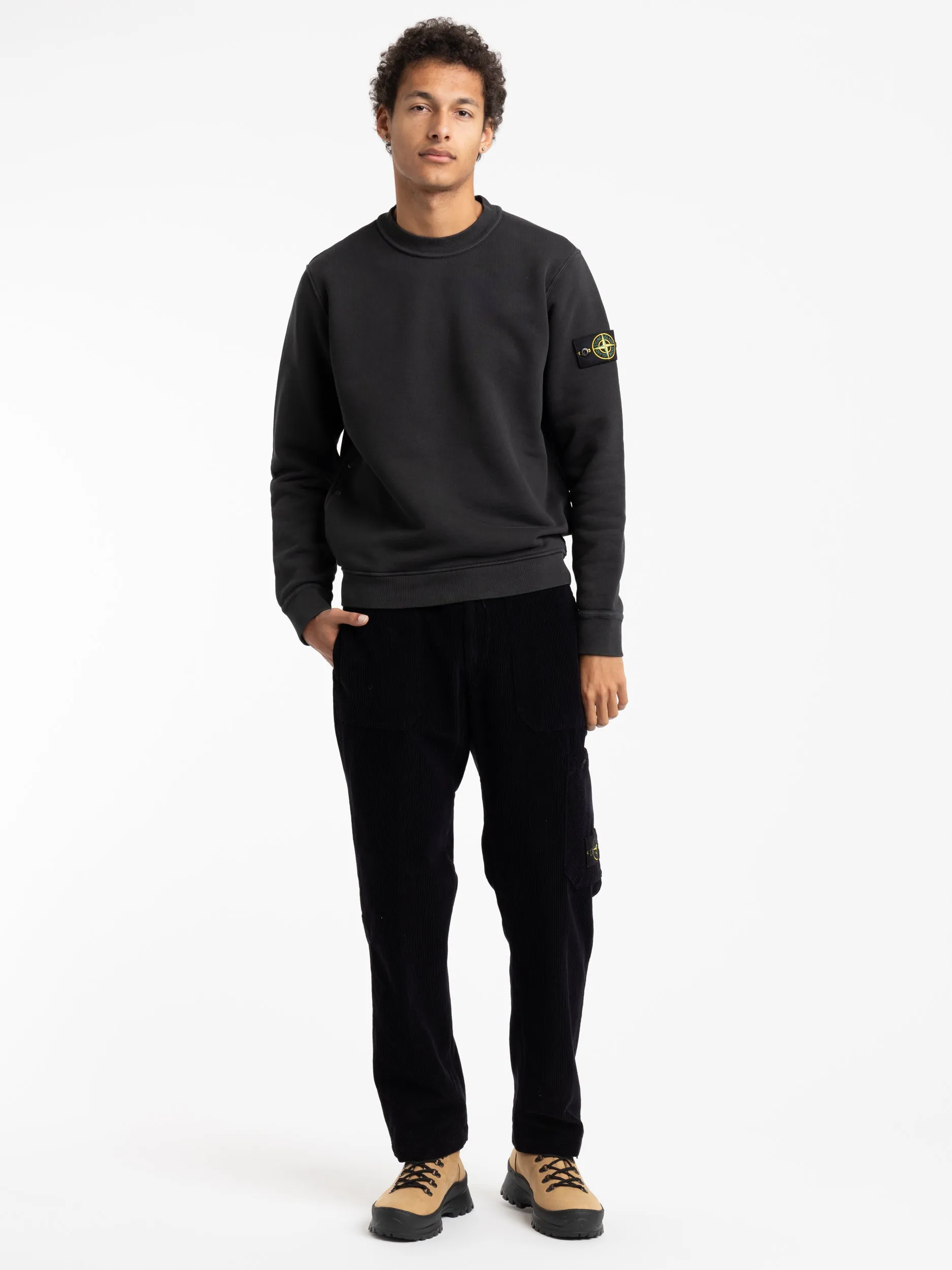 Black Heavy Cotton Jersey Sweatshirt