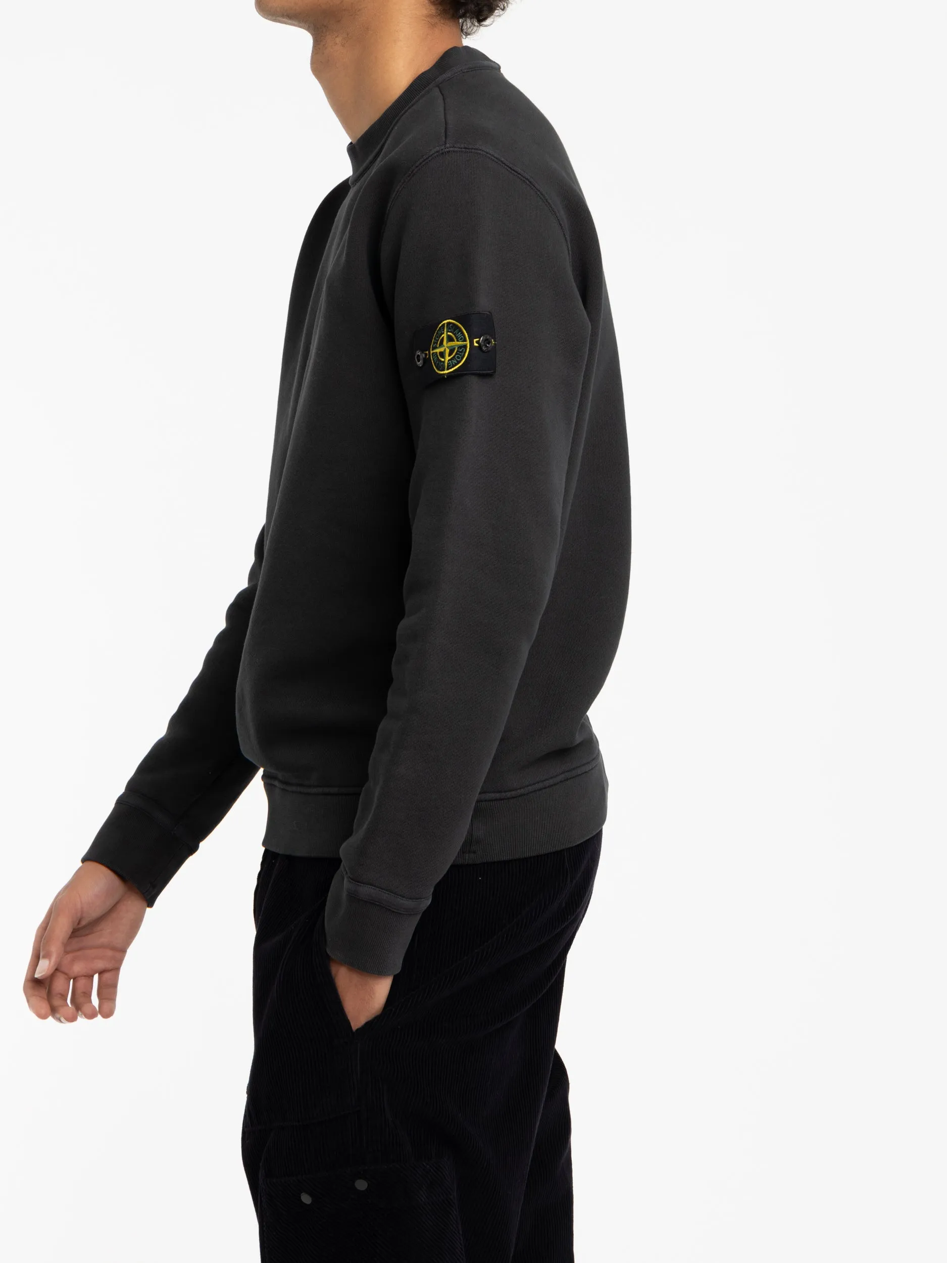Black Heavy Cotton Jersey Sweatshirt