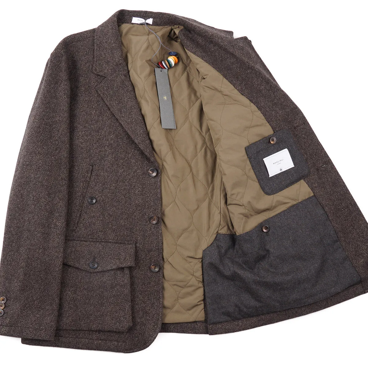 Boglioli Wool Outer Blazer with Quilted Lining