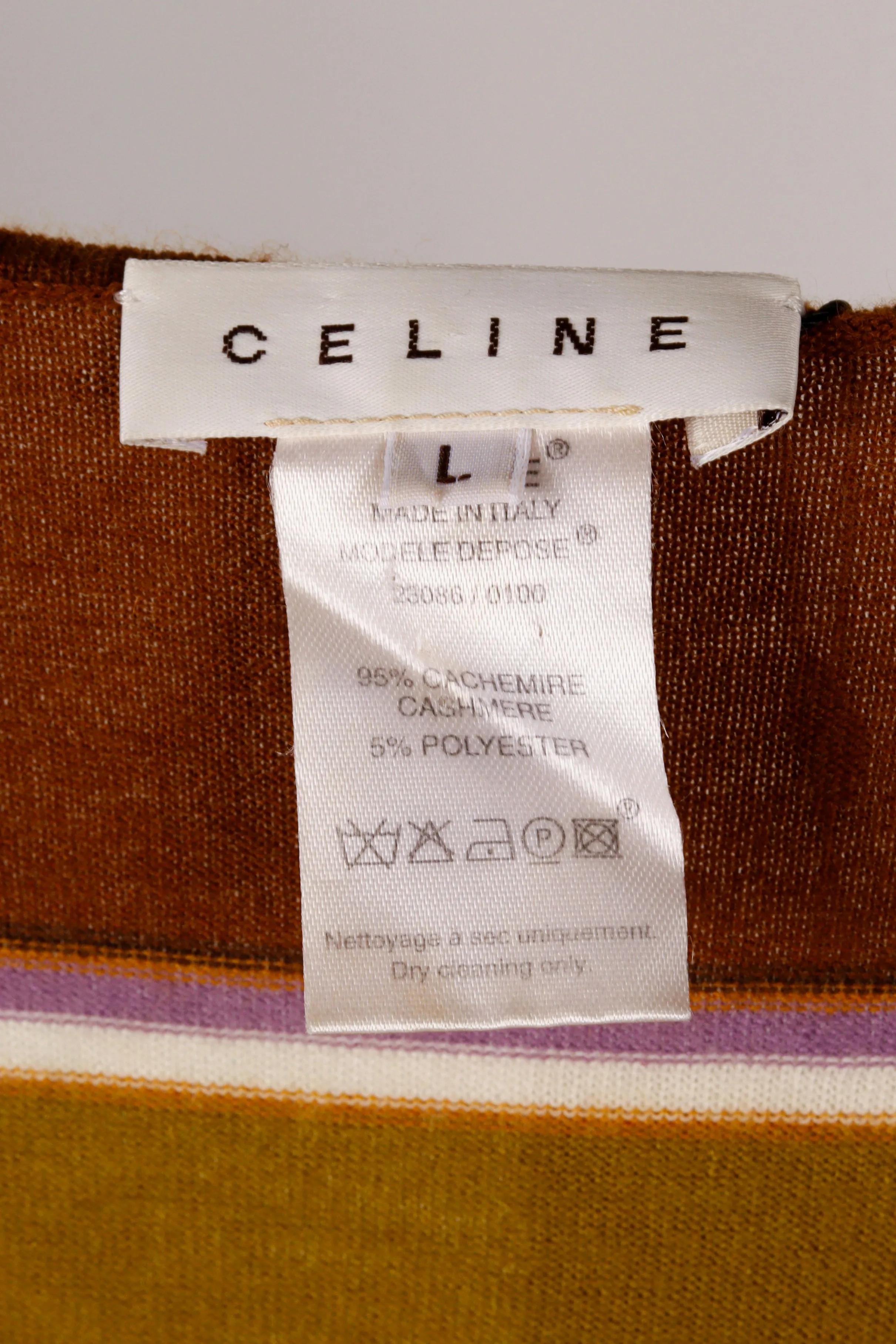 Celine SS01 Women's 'Cashmere Striped V-Neck' Shirt (2001)