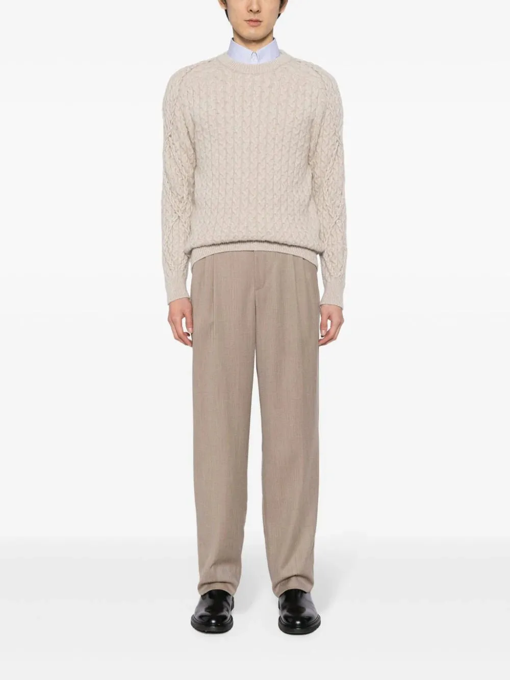 Crew-Neck Cable-Knit Jumper