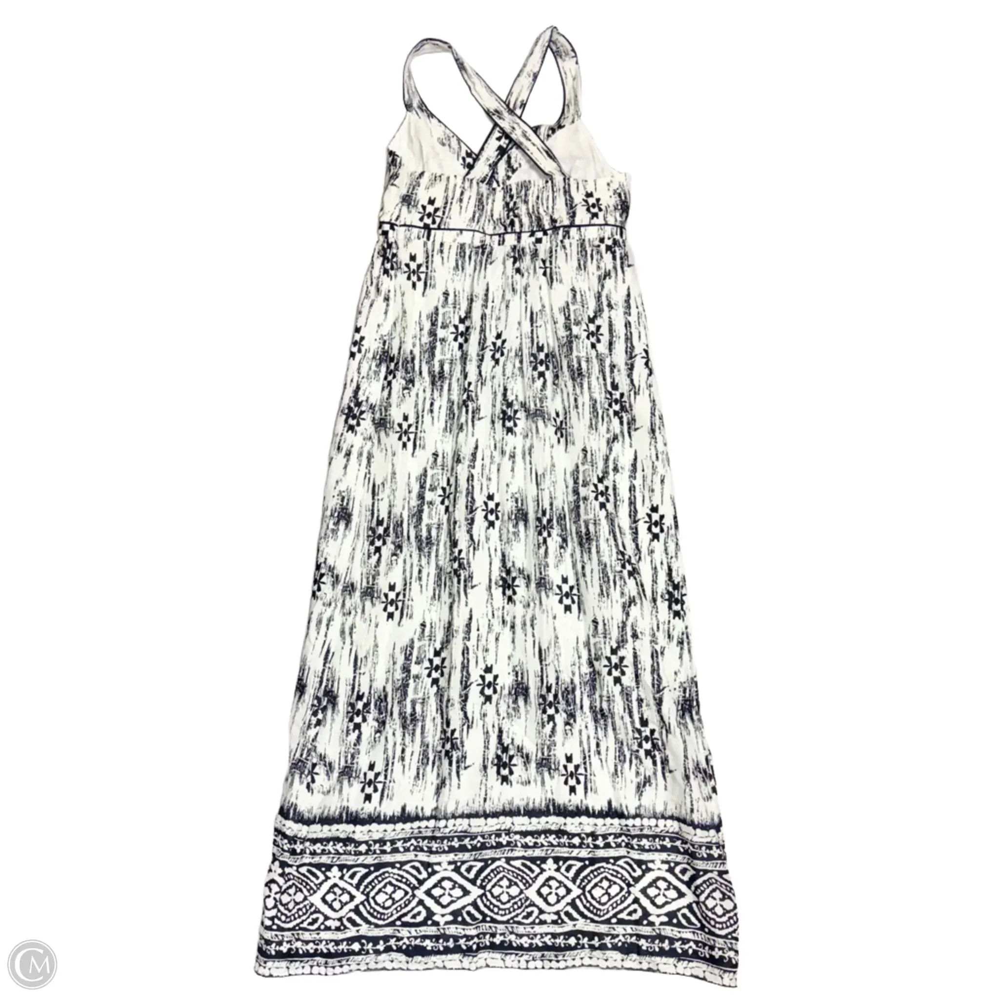 Dress Casual Maxi By Ann Taylor In Blue & White. Size: M