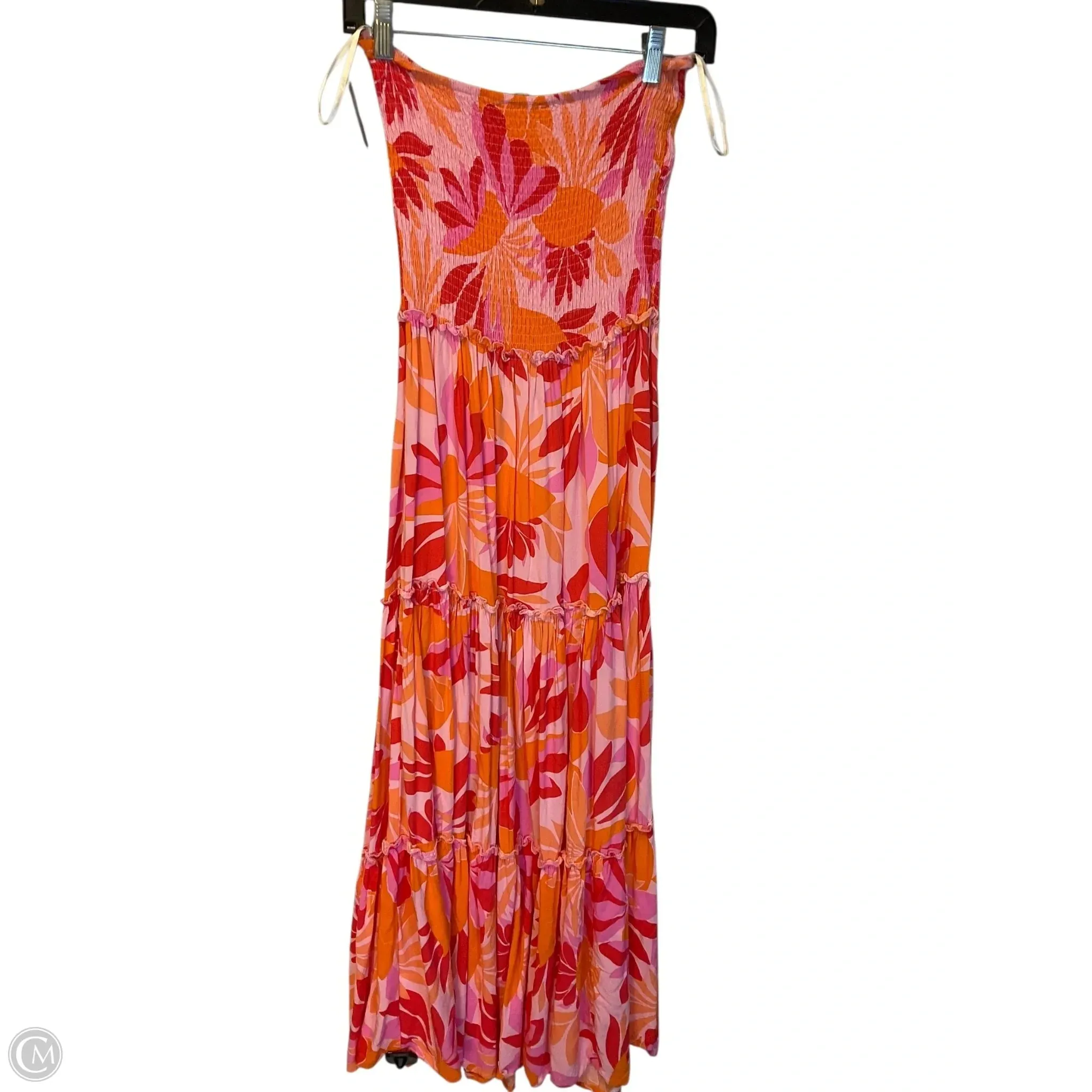 Dress Casual Maxi By Cmc In Orange & Pink. Size: L