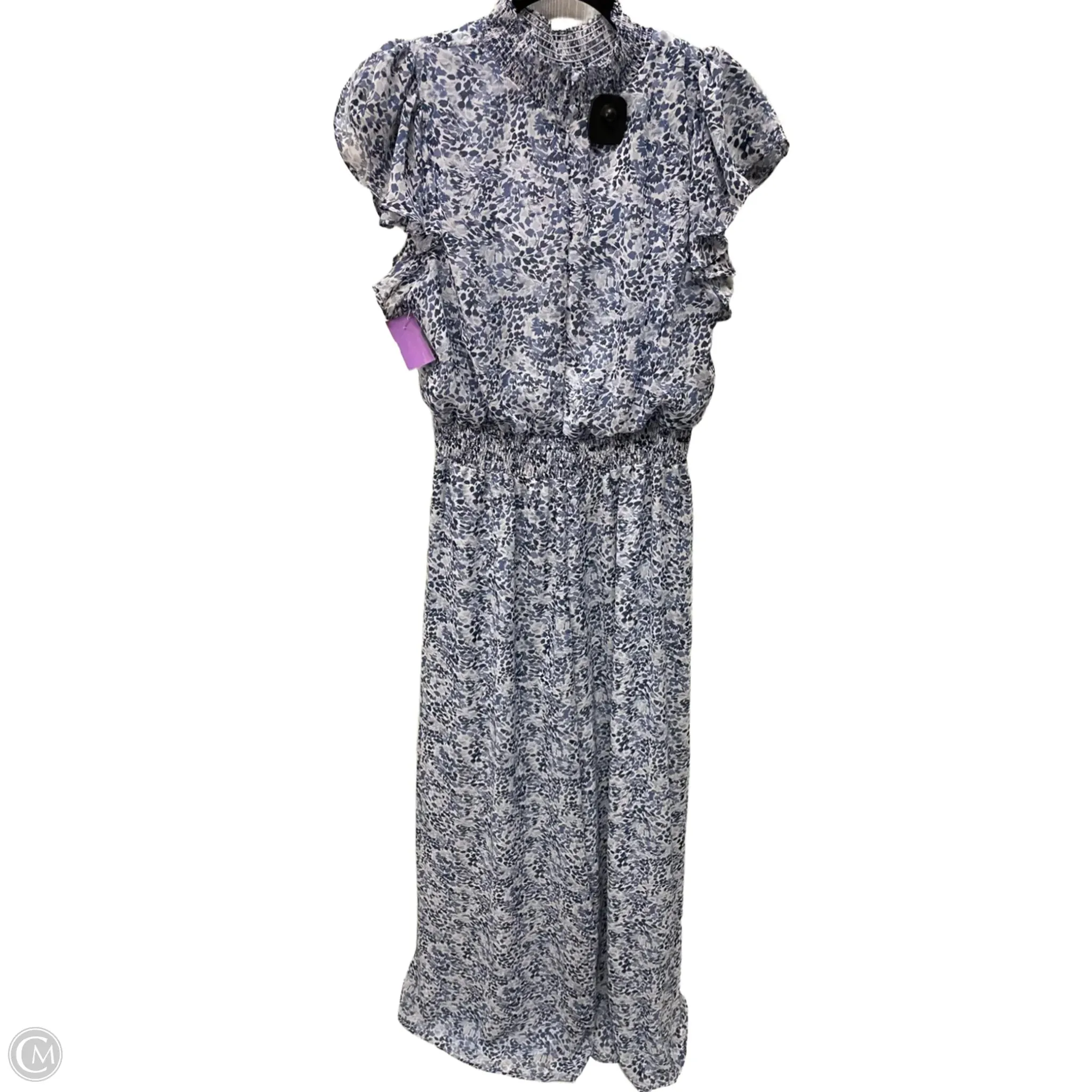 Dress Casual Maxi By Msk In Blue & White. Size: L