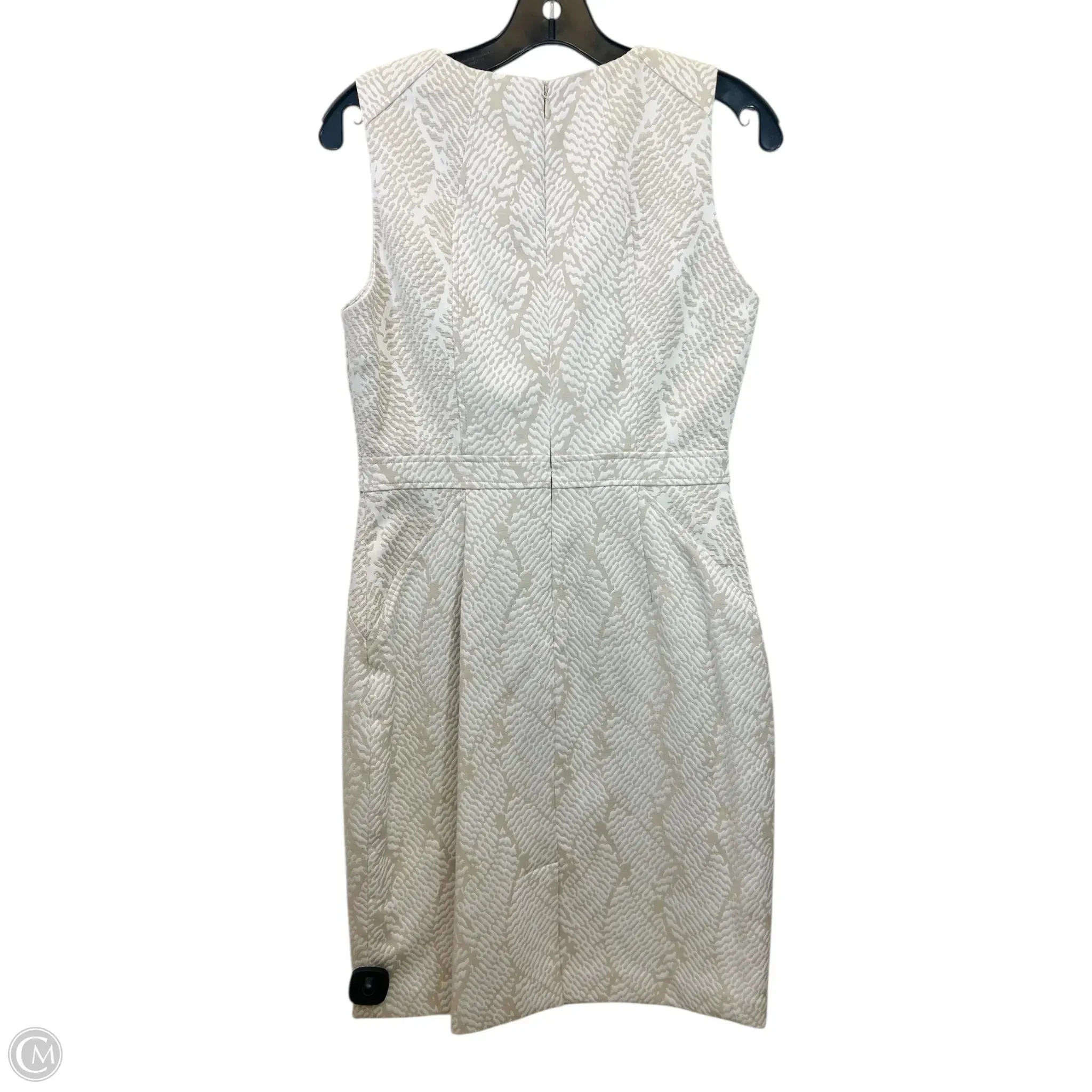 Dress Casual Midi By Calvin Klein In Tan & White. Size: M