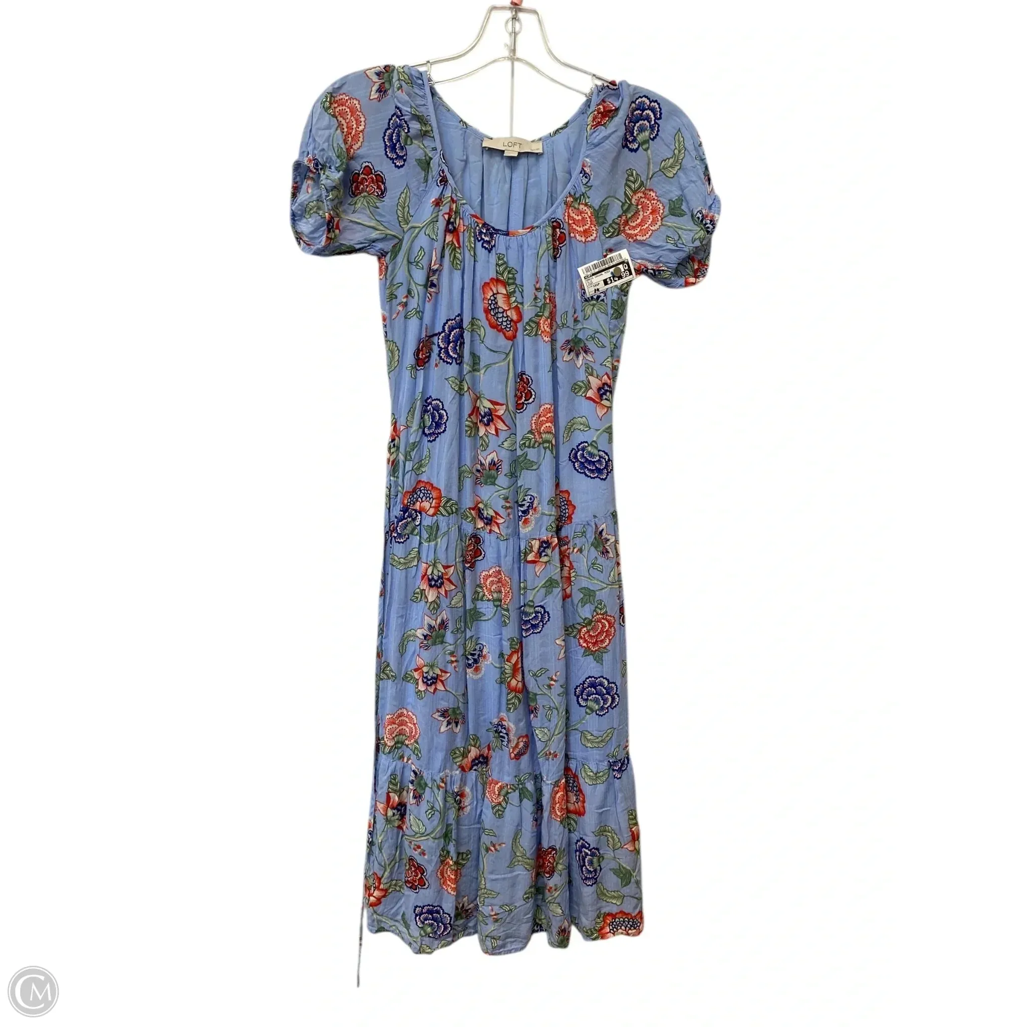 Dress Casual Midi By Loft In Blue. Size: Xxsp