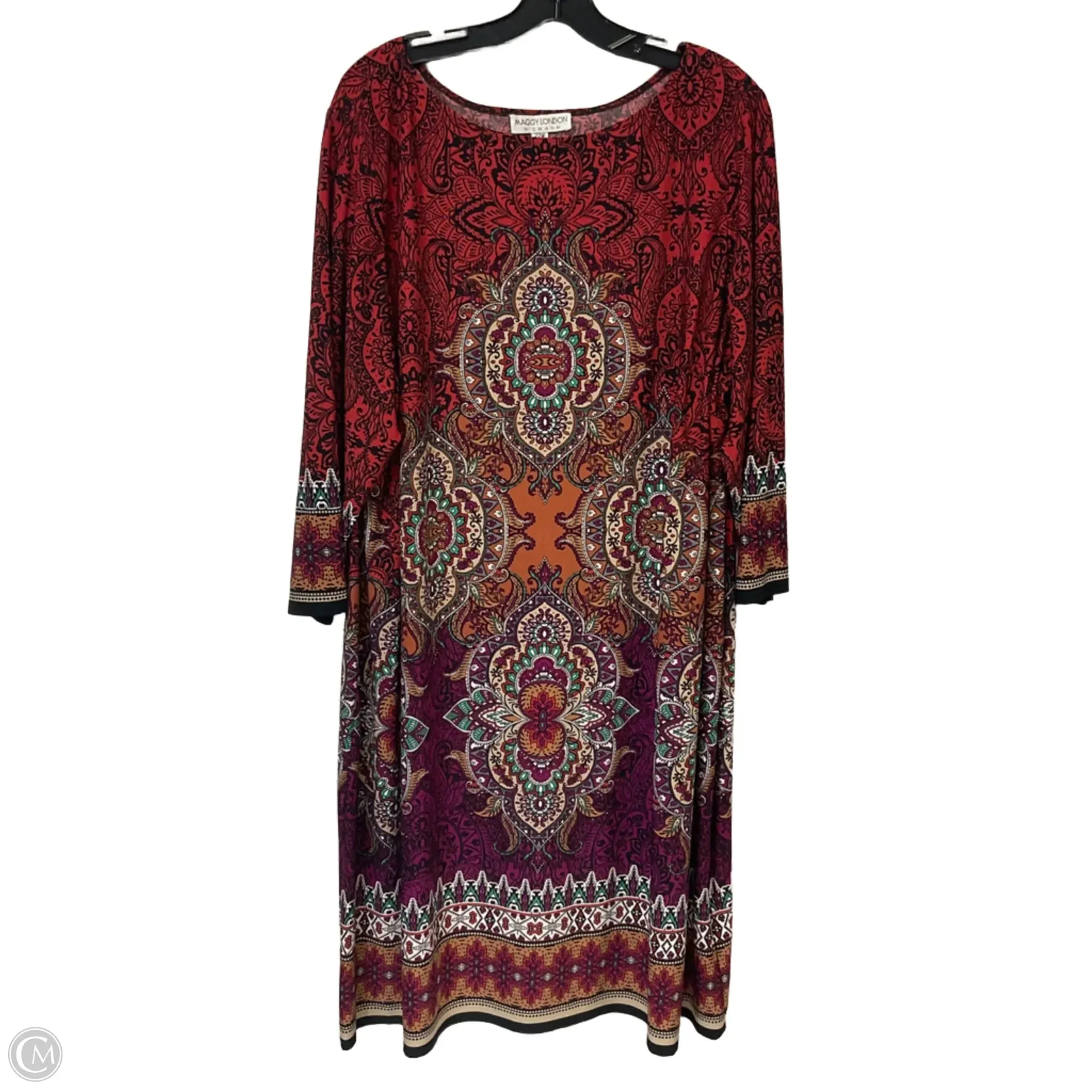 Dress Casual Midi By Maggy London In Red. Size: 3x