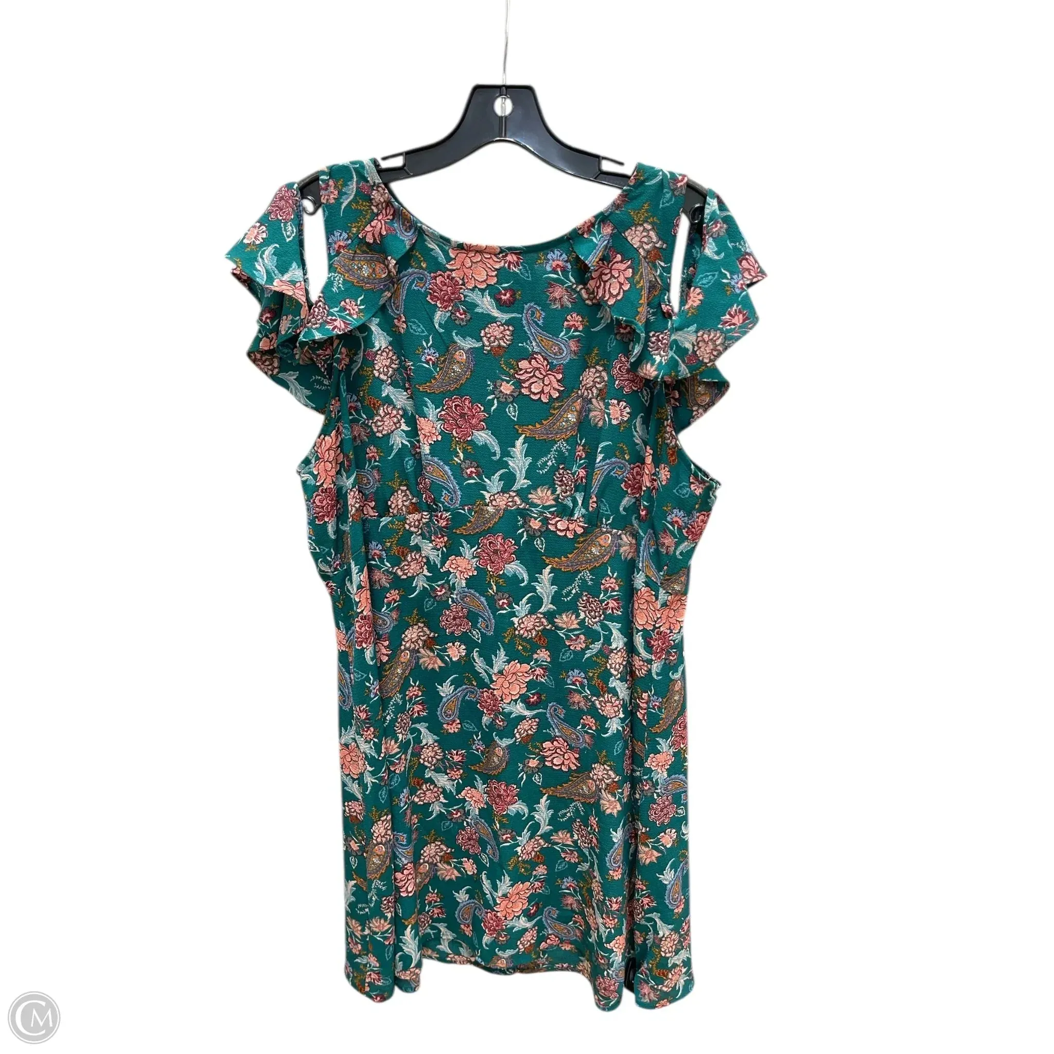 Dress Casual Midi By Xhilaration In Green & Pink. Size: Xxl