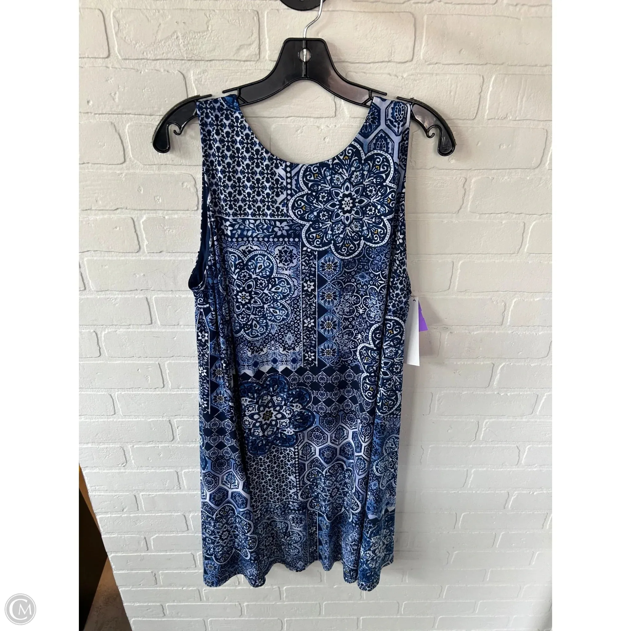 Dress Casual Short By Anne Klein In Blue & White. Size: Xl