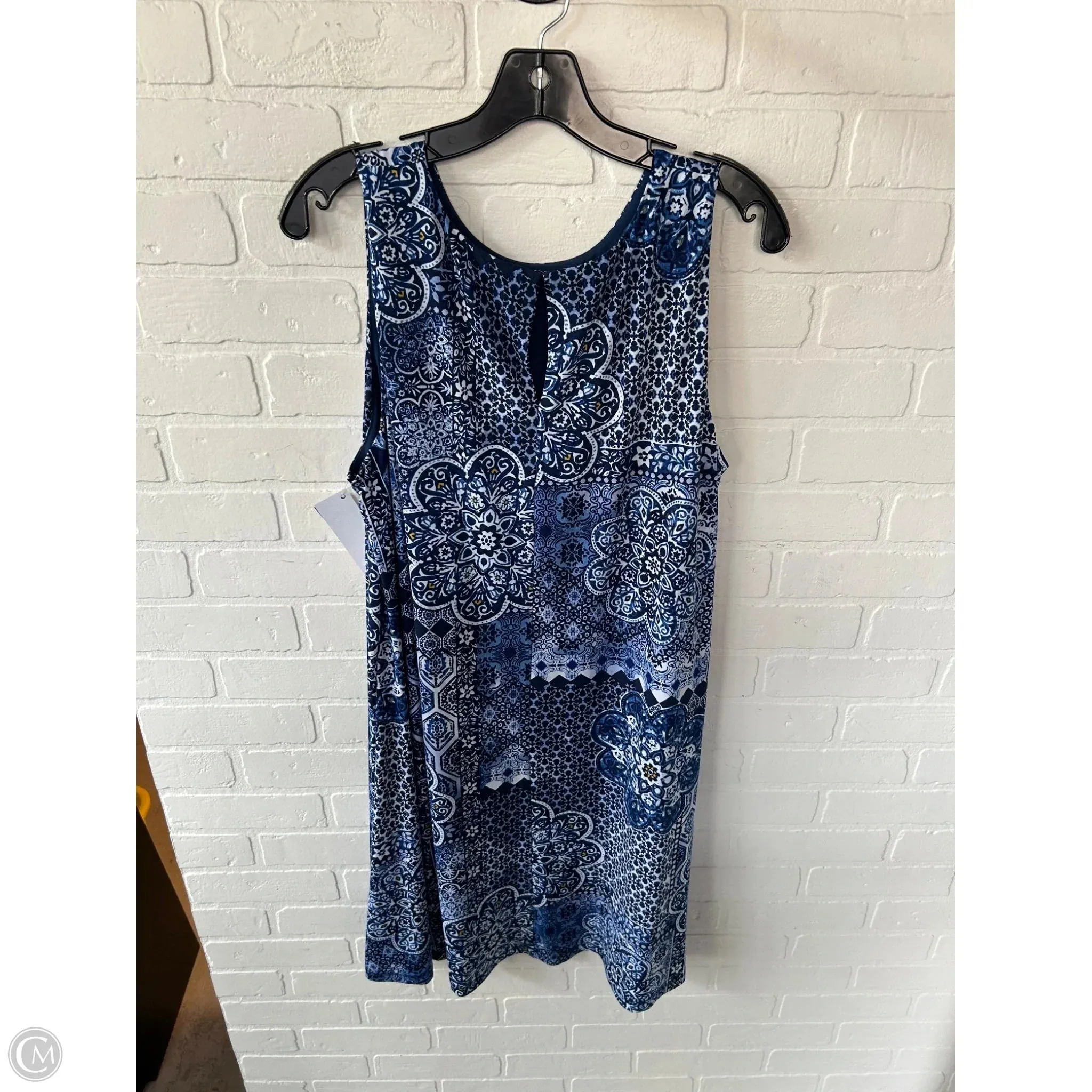 Dress Casual Short By Anne Klein In Blue & White. Size: Xl