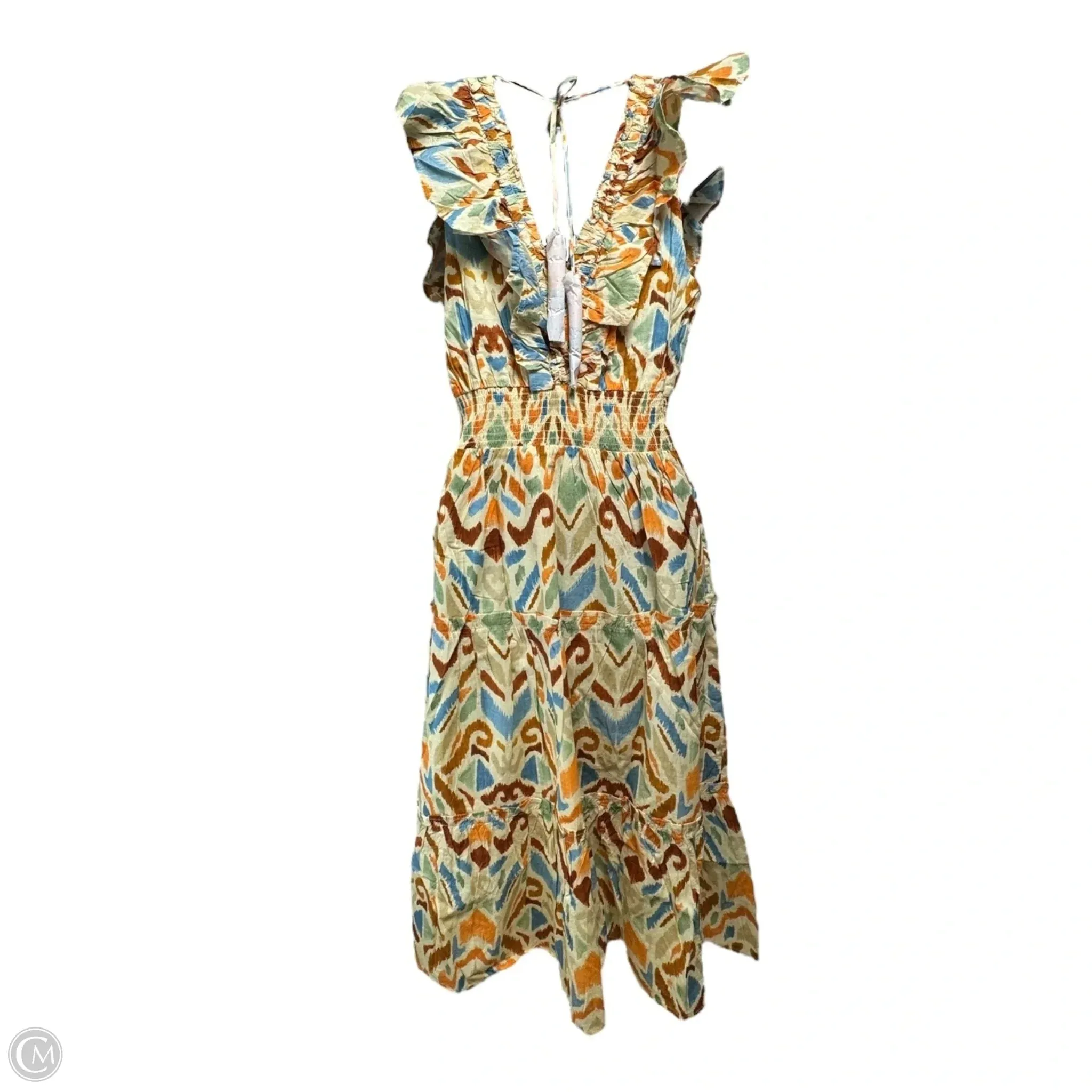 Ellie Midi Dress By Allison In Ivory Ikat. Size: S