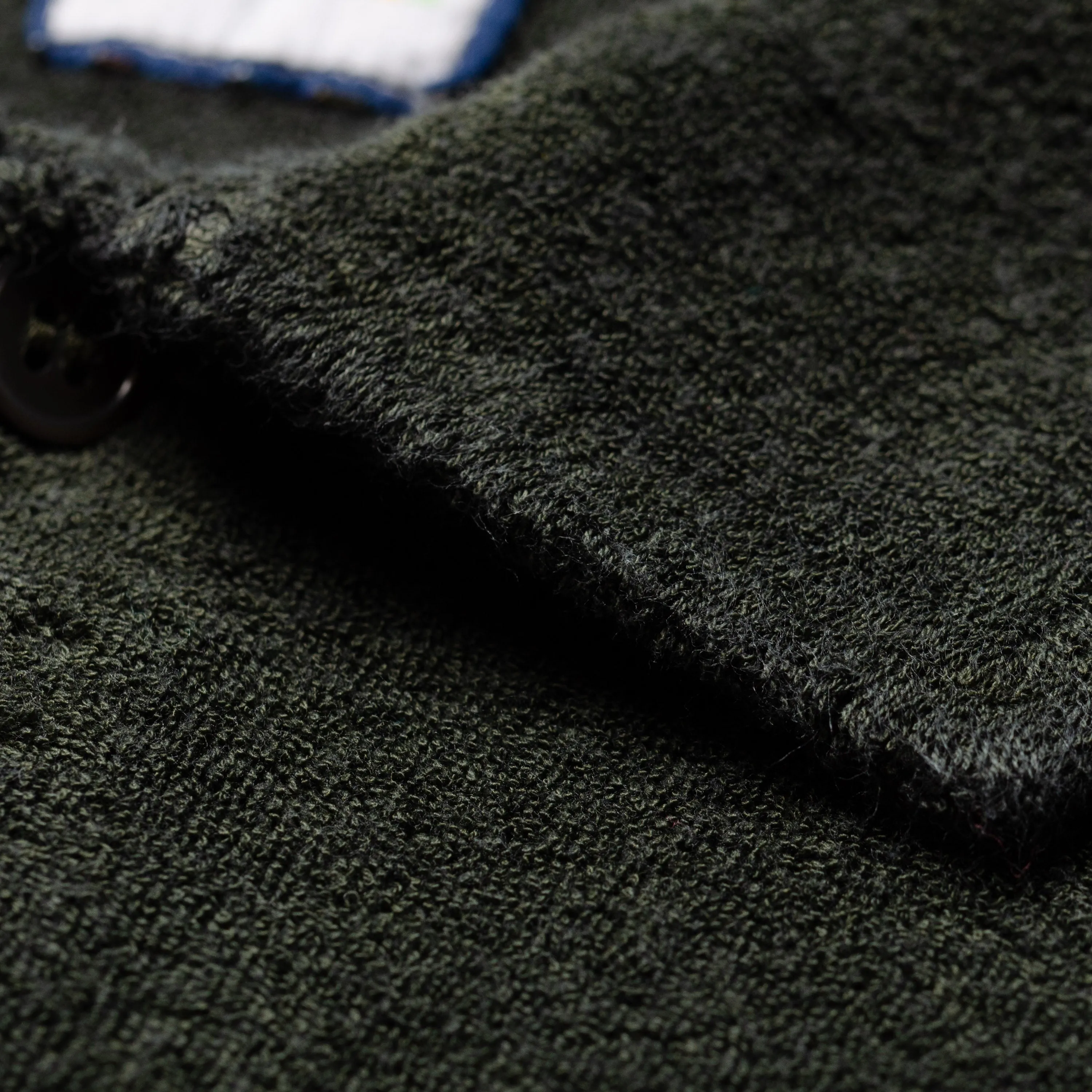 FEDELI Mondial Dark Green Terry Cloth Short Sleeve Polo Shirt EU 46 NEW US XS