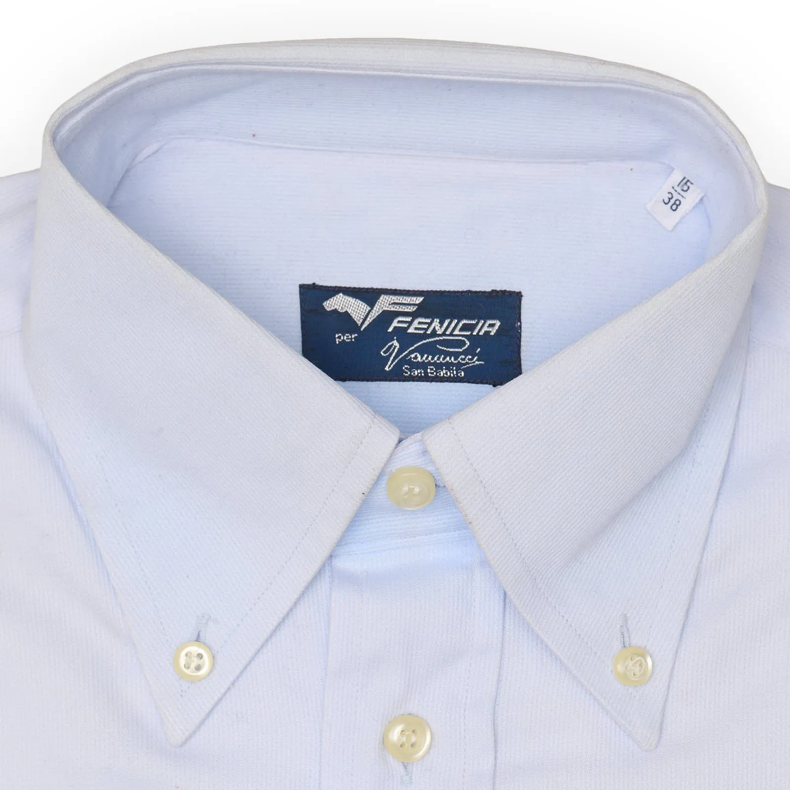 FENICIA for Vannucci Blue Cotton Dress Shirt EU 38 NEW US 15