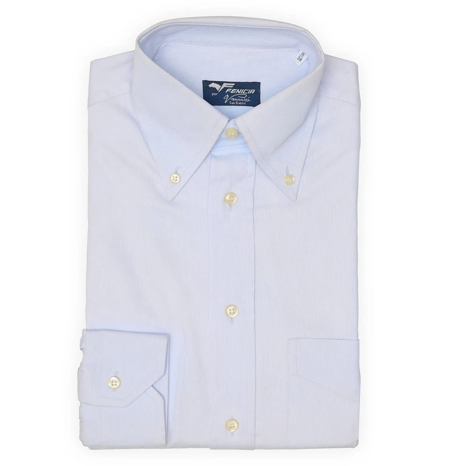 FENICIA for Vannucci Blue Cotton Dress Shirt EU 38 NEW US 15