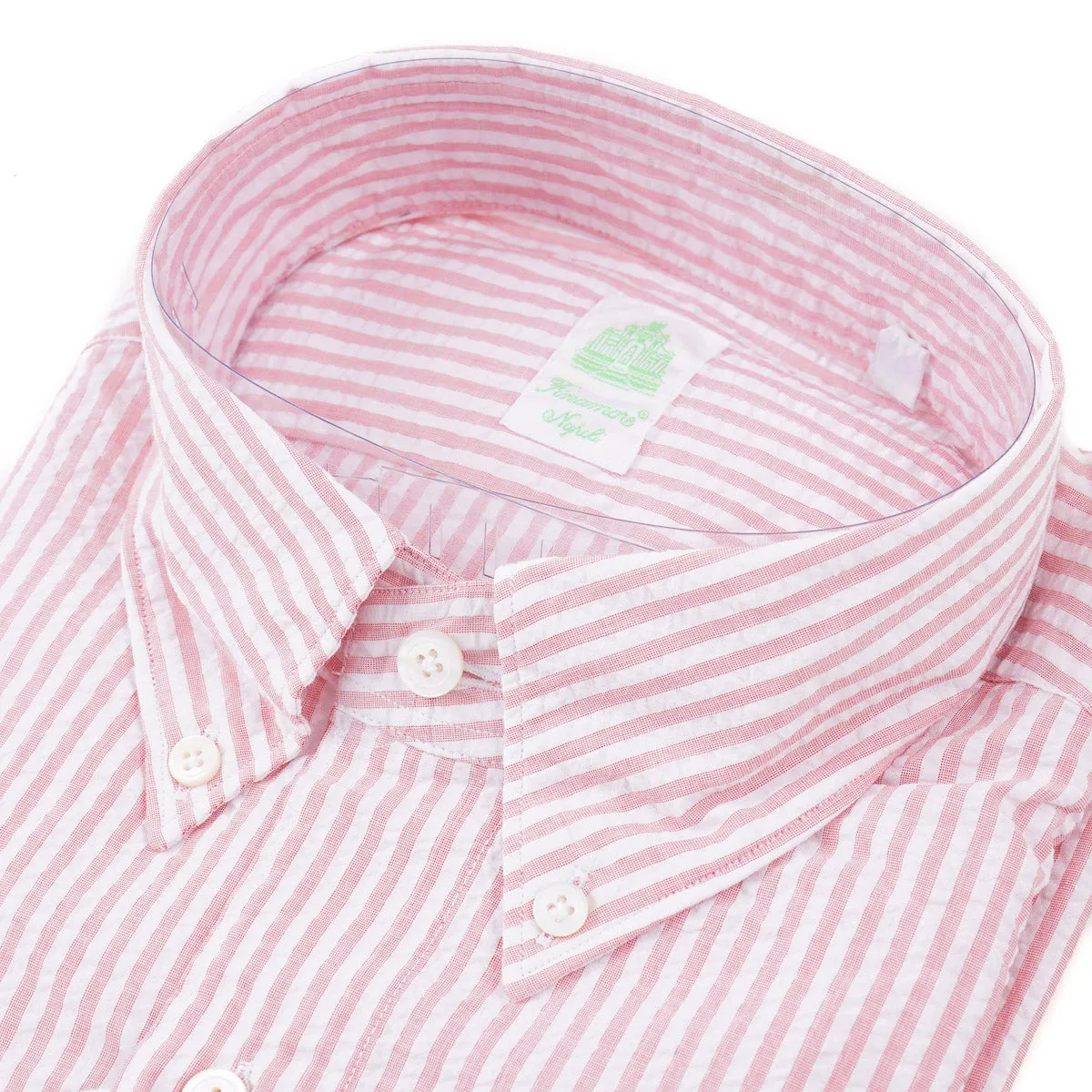 Finamore Lightweight Seersucker Dress Shirt