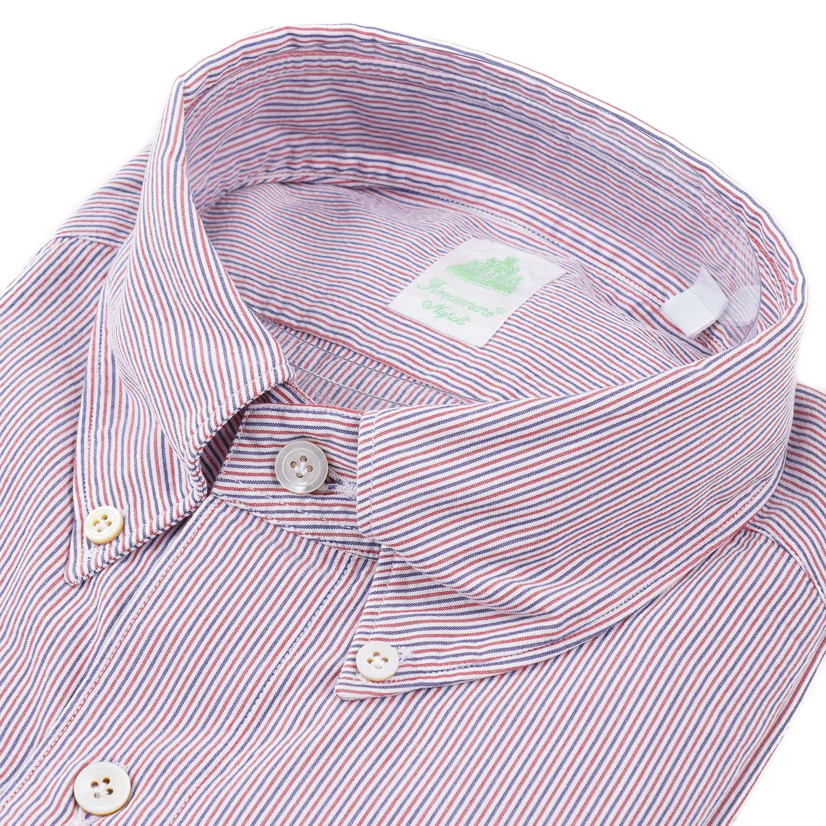 Finamore Woven Stripe Cotton Dress Shirt