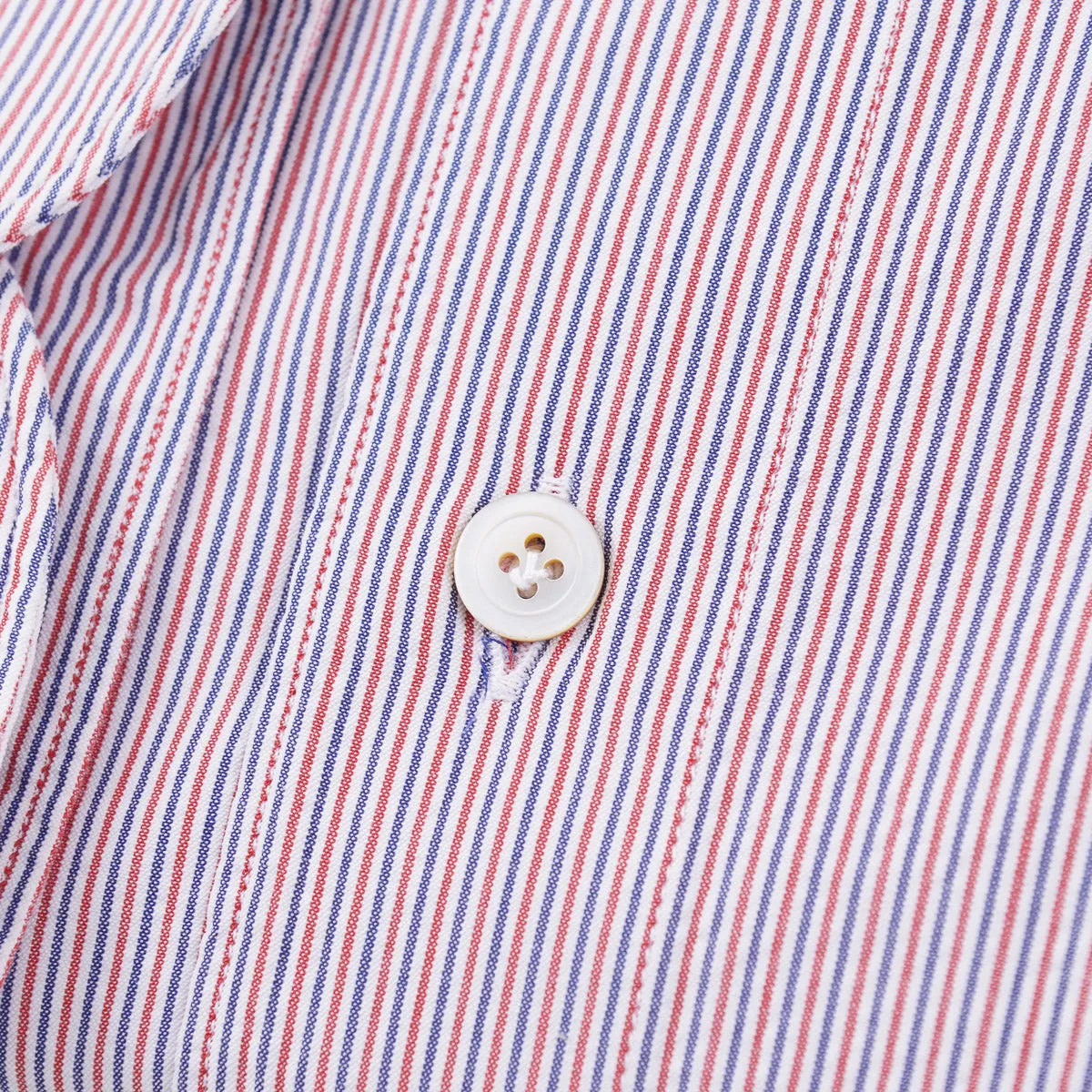 Finamore Woven Stripe Cotton Dress Shirt
