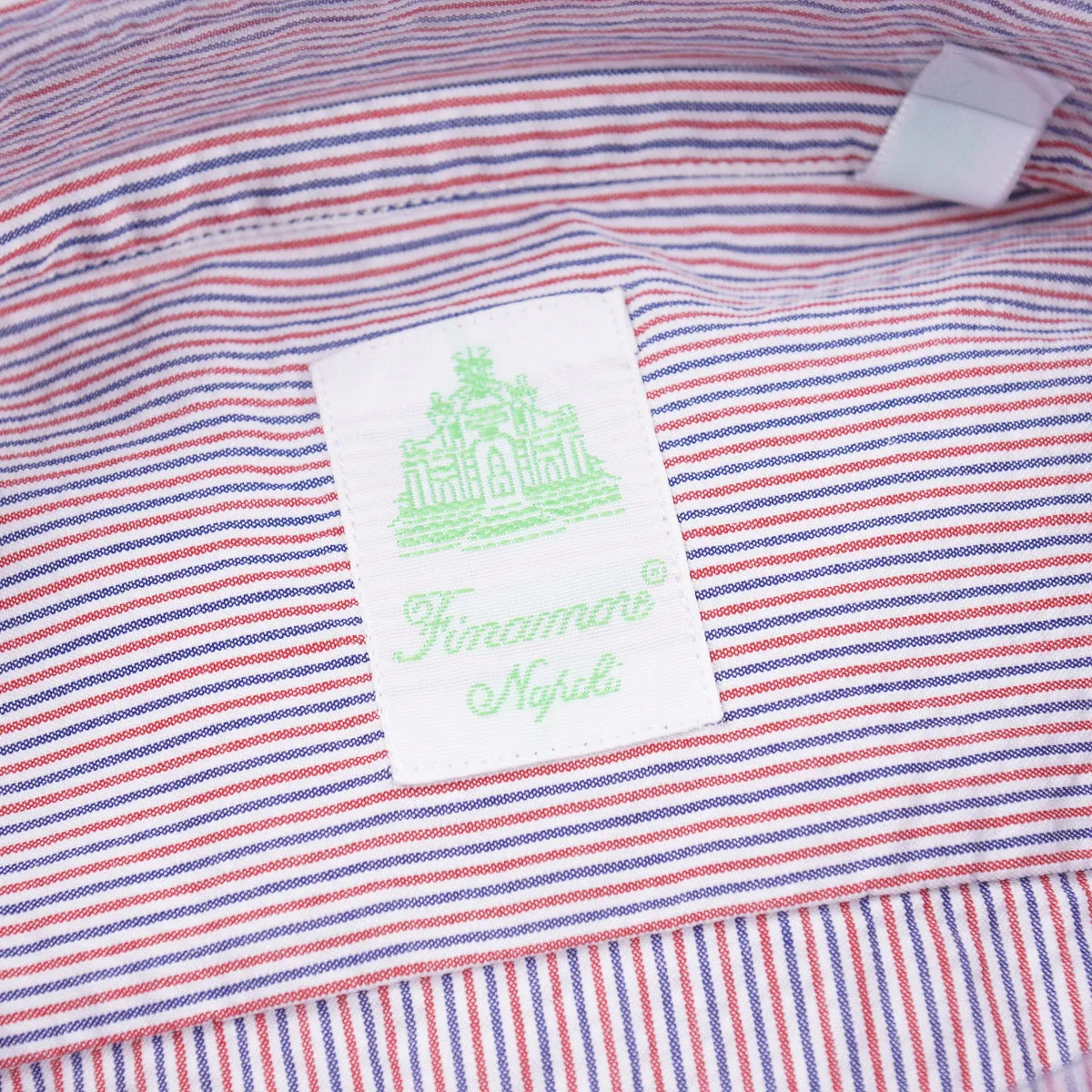 Finamore Woven Stripe Cotton Dress Shirt