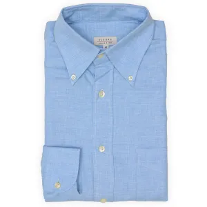 HERMAN Blue Melange Cotton Dress Shirt EU S NEW US 15.5