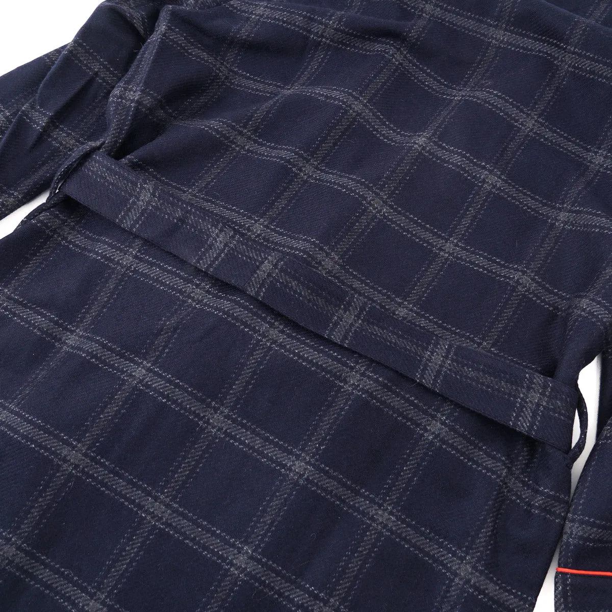 Isaia Flannel Cashmere Belted Robe