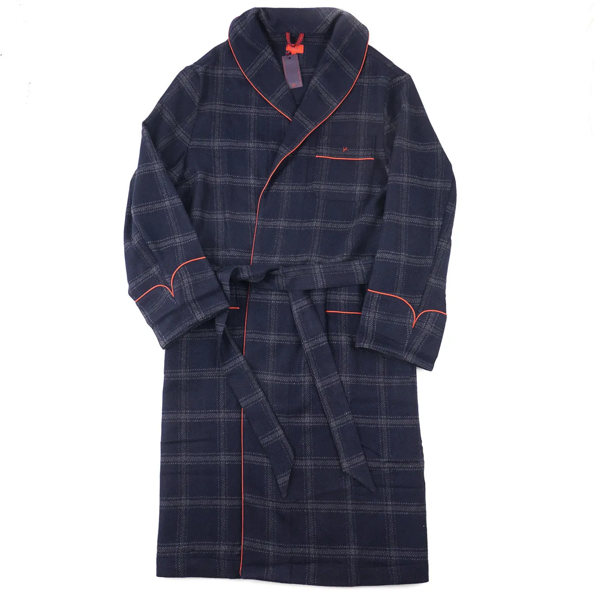 Isaia Flannel Cashmere Belted Robe