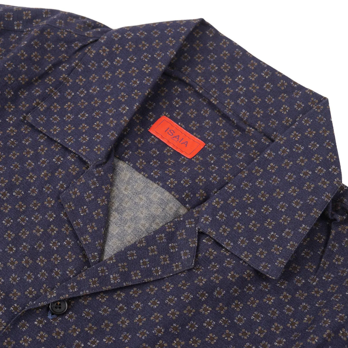 Isaia Flannel Shirt with Camp Collar