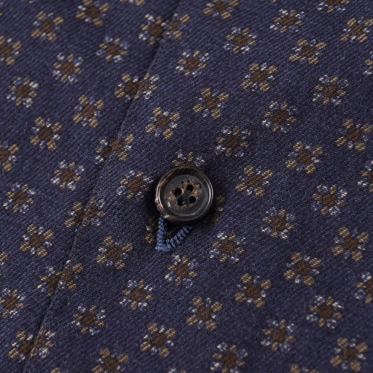 Isaia Flannel Shirt with Camp Collar