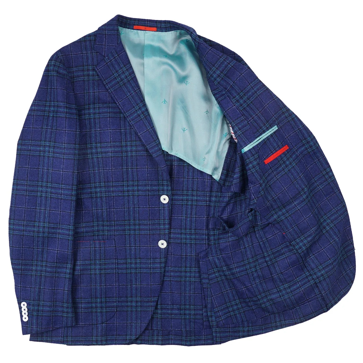Isaia Layered Check Wool and Silk Sport Coat