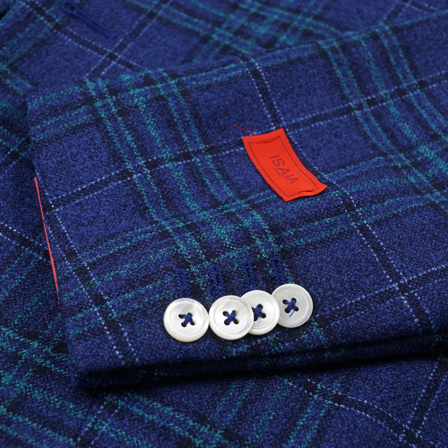 Isaia Layered Check Wool and Silk Sport Coat