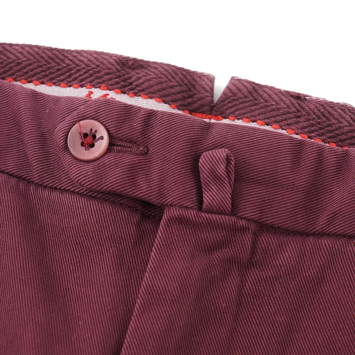 Isaia Slim-Fit Twill Cotton Chinos