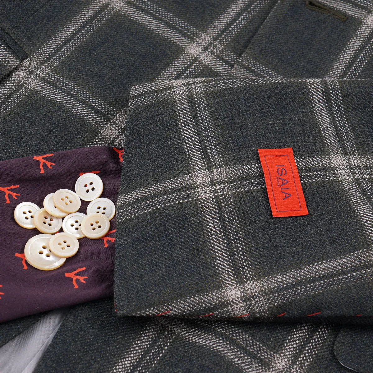 Isaia Woven Silk-Linen-Wool Sport Coat