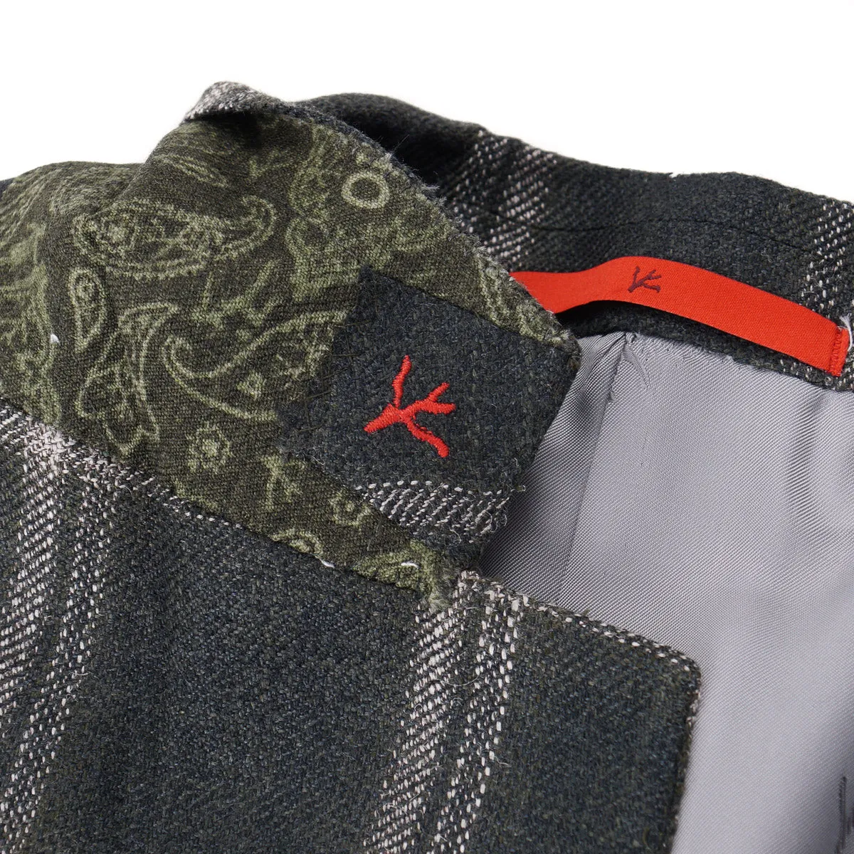 Isaia Woven Silk-Linen-Wool Sport Coat