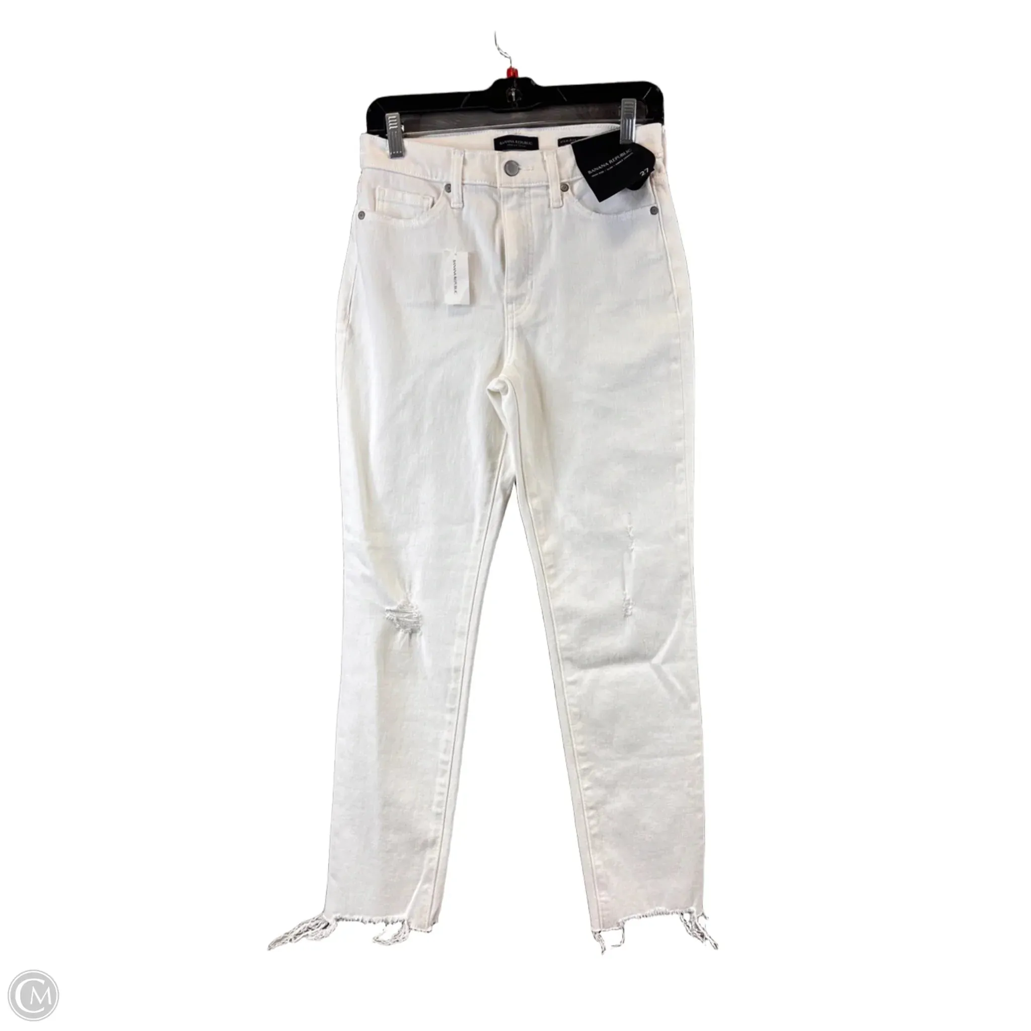 Jeans Cropped By Banana Republic In White. Size: 4