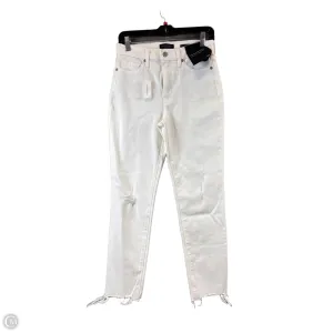 Jeans Cropped By Banana Republic In White. Size: 4