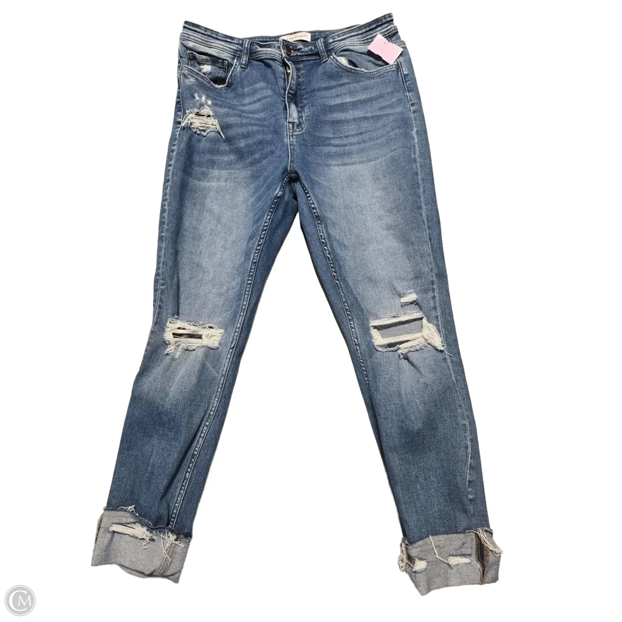 Jeans Skinny By Flying Monkey In Blue Denim. Size: 14
