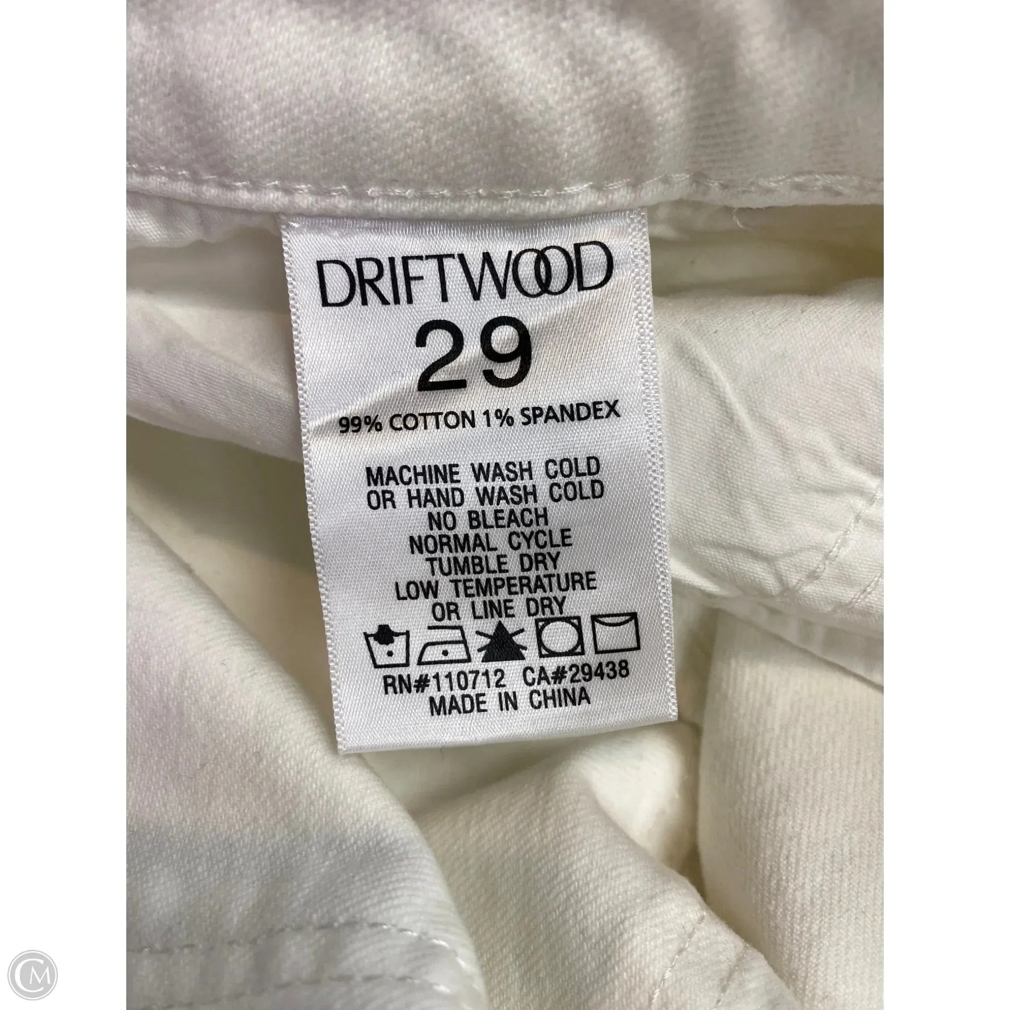Jeans Straight By Driftwood In White Denim. Size: 8
