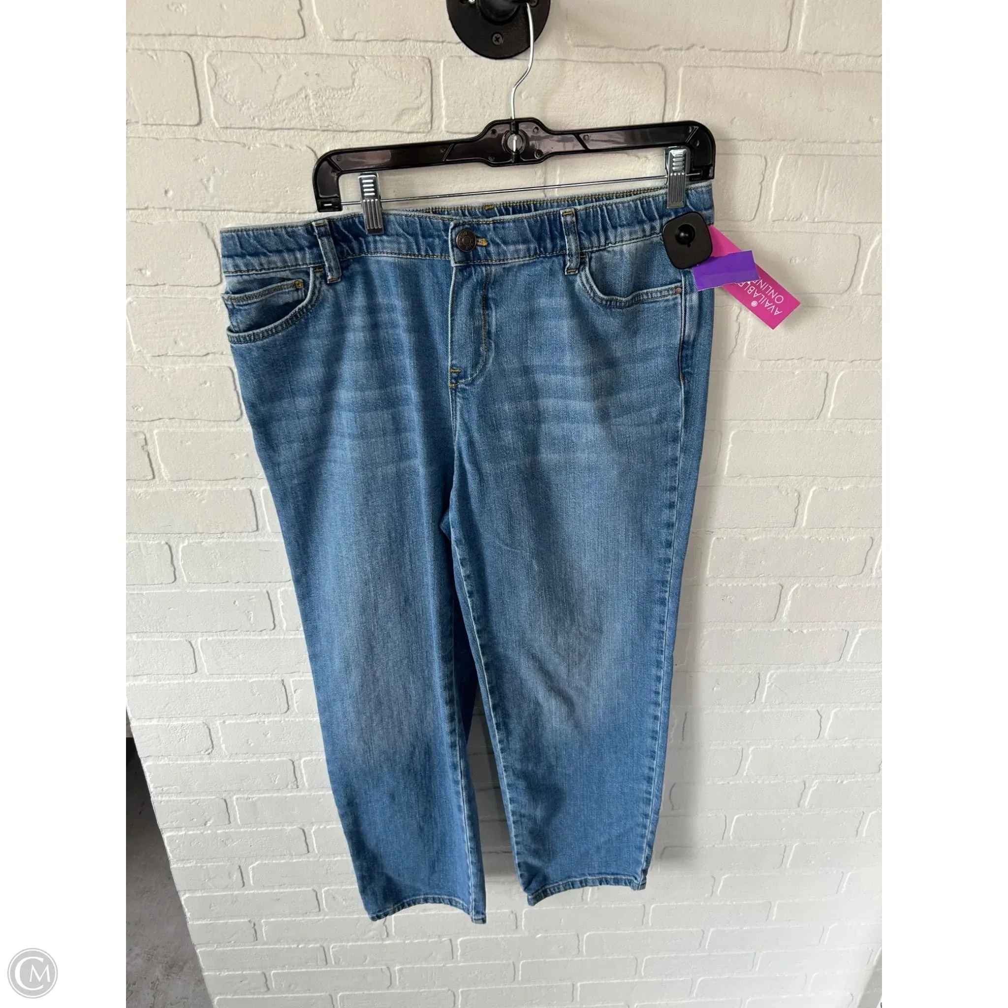 Jeans Straight By Pure Jill In Blue Denim. Size: 10