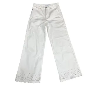 Jeans Wide Leg By Cece In White. Size:6