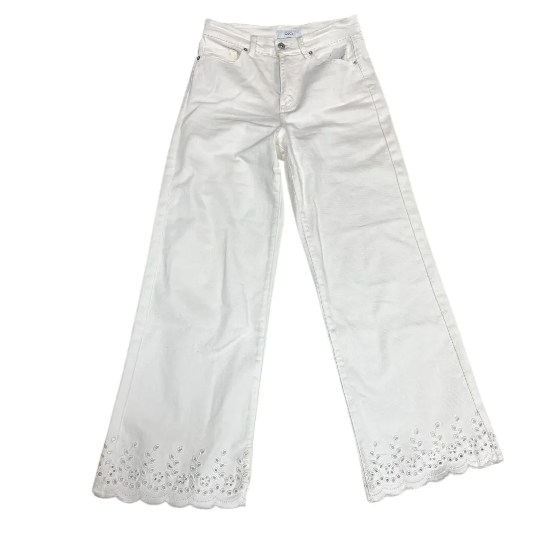 Jeans Wide Leg By Cece In White. Size:6