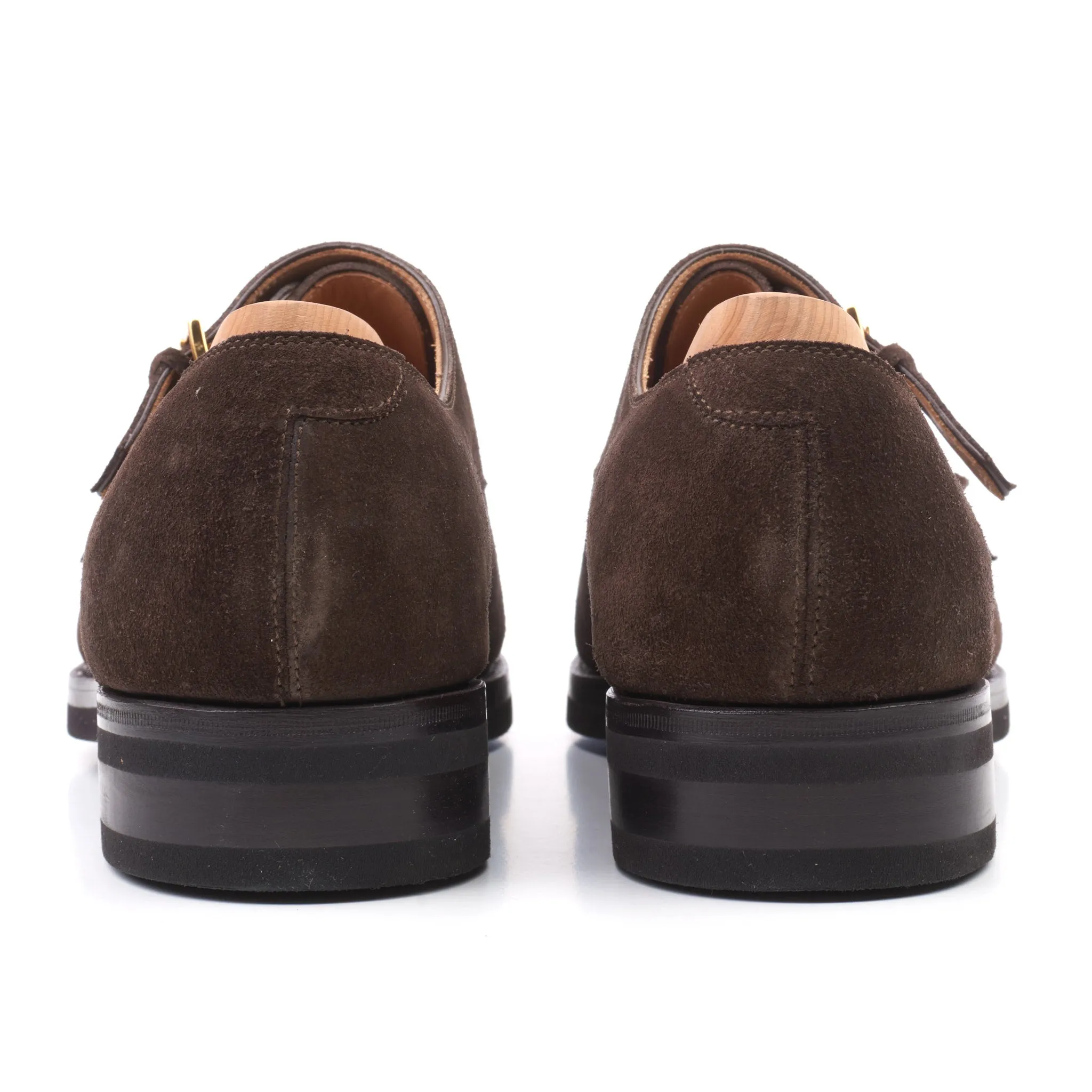 KITON Brown Suede Leather Double Monk Shoes US 10.5 NEW with Box