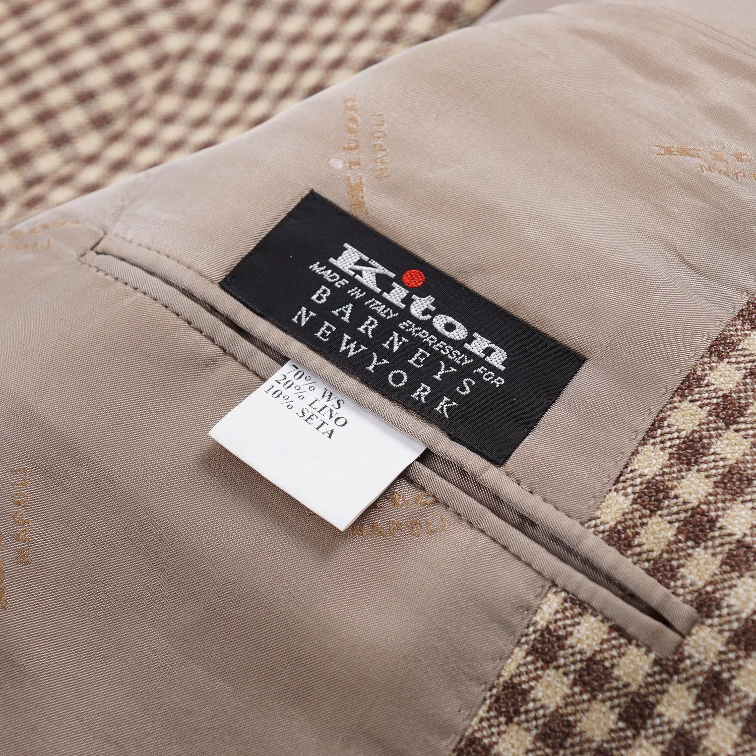 Kiton Layered Check Cashmere-Linen-Silk Sport Coat